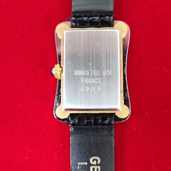 Pedre Designer Black Gold/silver tone Genuine Lizard and Crystal Watch - Picture 3 of 5